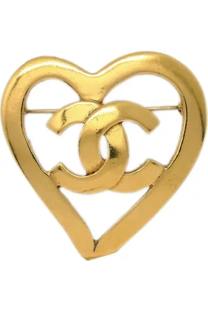 CHANEL 1995 CC heart brooch