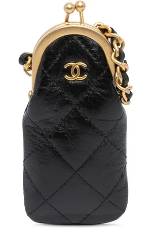 CHANEL 2021-2024 CC Quilted Lambskin Lipstick Case on Chain crossbody bag