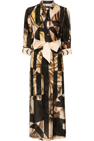 PIERRE-LOUIS MASCIA Aloe graphic-print belted dress