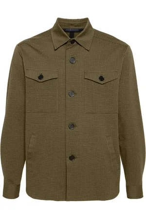Harris Wharf London Seersucker shirt jacket