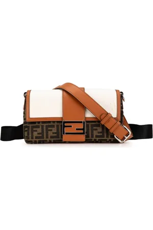 Fendi 2010-2024 Zucca Canvas and Leather Convertible Baguette satchel