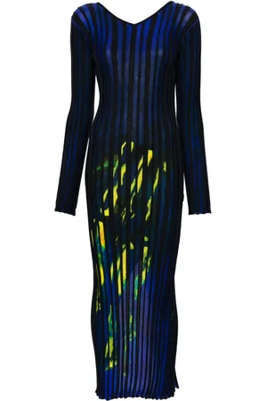 Louisa Ballou V-neck ribbed maxi dress