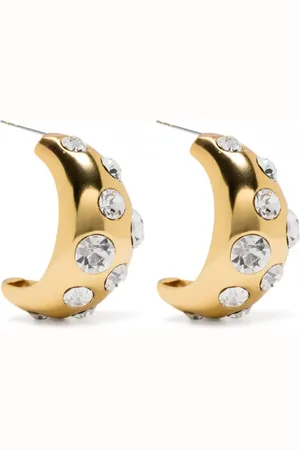 BLUMARINE Chunky crystal embellished half hoops