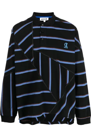 KOCHÉ Striped cotton oversize polo shirt
