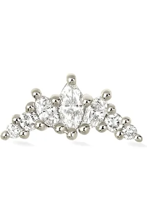 Lark & Berry 14kt white gold Majestic Crescent diamond stud earring