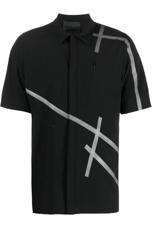 HELIOT EMIL Striped-detail short-sleeve shirt