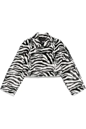 ROTATE Zebra-print faux-fur jacket