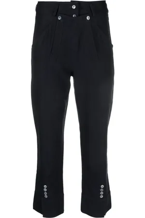 Dior 1990s flared buttoned cuffs cropped trousers