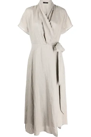 Voz Butterfly linen wrap dress
