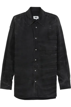 Maison Margiela Whiskering-effect long-sleeve shirt