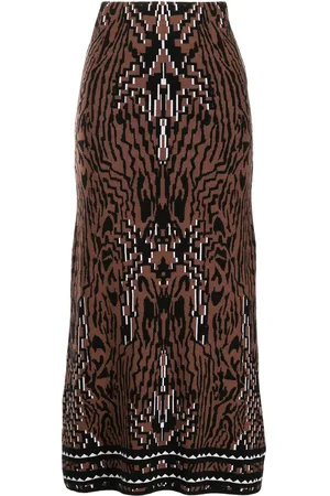 HAYLEY MENZIES Aztec Tiger jacquard midi skirt