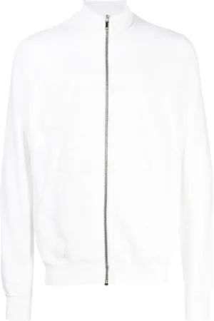 Rick Owens Logo-embossed zip-front cotton jacket