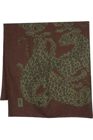 Saint Laurent 1980s leopard print silk scarf