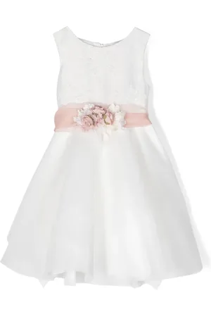 Mimilù Floral-appliqué full-skirt dress
