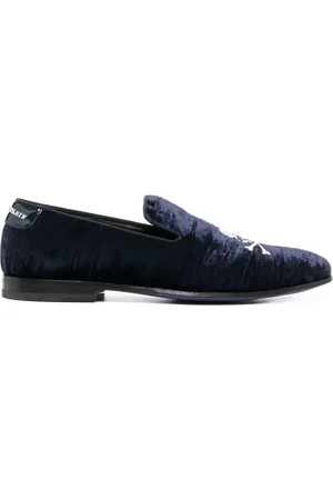 Philipp Plein Skull Bones velvet loafers