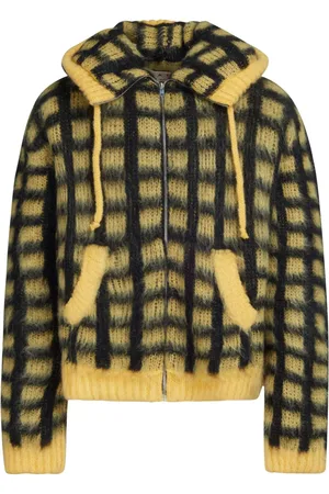 Marni Checked mohair-blend cardigan