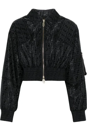 Fendi FF-jacquard padded cropped jacket