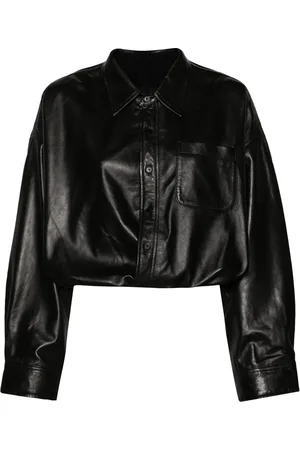 R13 Long-sleeves leather shirt