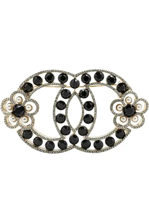 CHANEL 2019 Plated CC Crystal Brooch costume brooch
