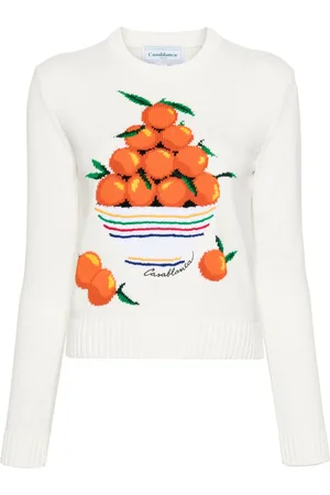 Casablanca Patterned intarsia-knit cotton jumper
