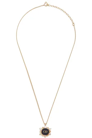 Dior CD-logo rhinestone necklace