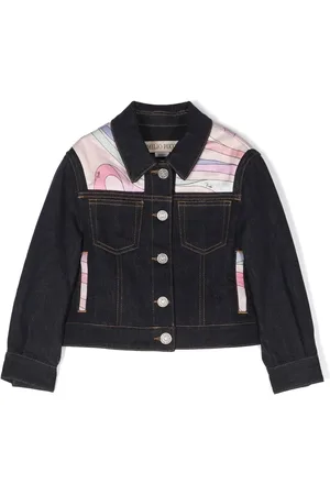 PUCCI Junior Graphic-print panelled denim jacket