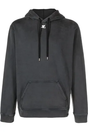 Courrèges Logo-embroidered stonewashed hoodie