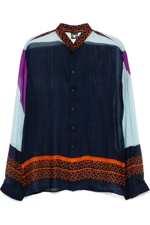 Tessitura Body Couture Printed mandarin collar shirt