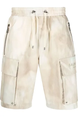 Balmain Faded-effect cotton cargo shorts