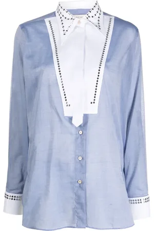 WALES BONNER Stud-embellished bib shirt