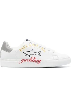 Paul & Shark Logo-print leather low-top sneakers