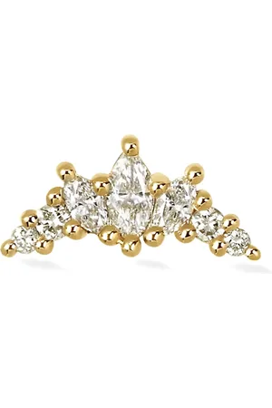 Lark & Berry 14kt yellow Majestic Crescent diamond stud earring