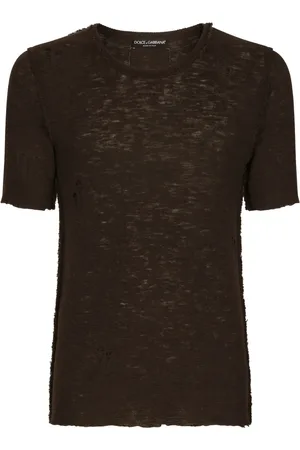 Dolce & Gabbana Semi-sheer distressed-finish T-shirt