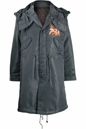 UNDERCOVER Painterly-print hooded parka