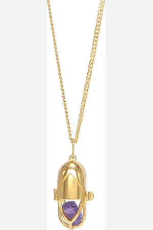 CAPSULE ELEVEN Amethyst crystal capsule pendant necklace