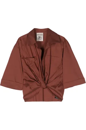 SEMICOUTURE Twisted cropped shirt