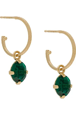 WOUTERS & HENDRIX A Wild Original! emerald crystal hoop earrings
