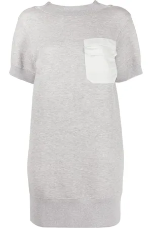 SACAI Contrast chest pocket mini dress