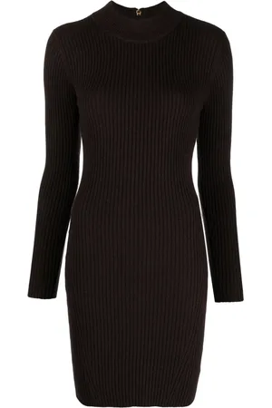 Michael Kors Long-sleeved ribbed-knit minidress