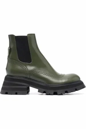 Alexander McQueen Wander ridged-sole leather boots