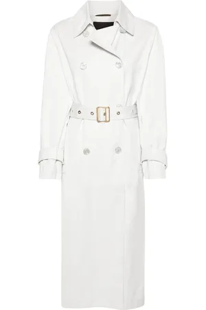 MOORER Twill double-breasted trench coat