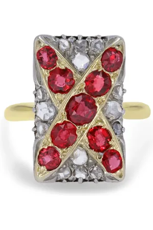 Pragnell 18kt yellow Belle Époque diamond and ruby ring