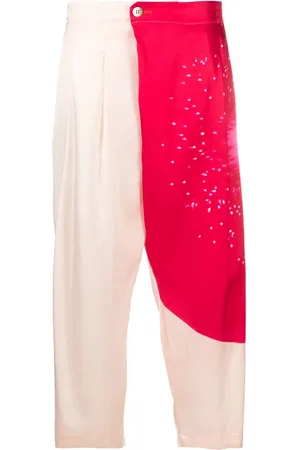 PLEATS PLEASE ISSEY MIYAKE Colour-block cropped trousers