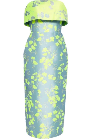 Amsale Floral jacquard dress