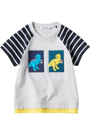 Familiar Dinossaur-patch cotton T-shirt