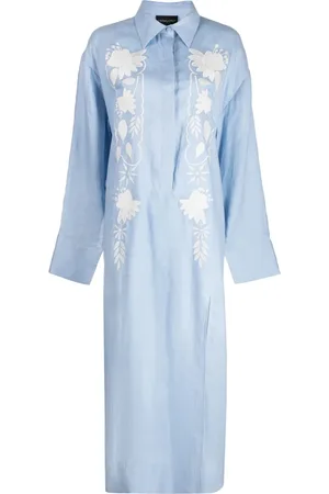 Cynthia Rowley Floral-embroidered shirt dress