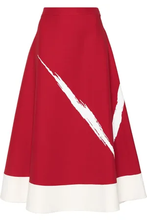 VALENTINO GARAVANI Paint splatter-detail midi skirt