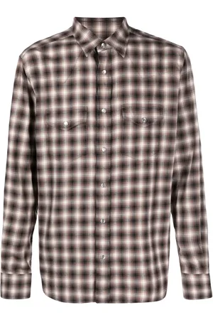 Tom Ford Plaid-check pattern flannel shirt