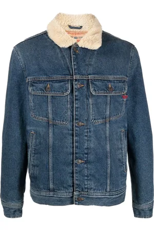 Diesel D-Barcy-T shearling-collar denim jacket