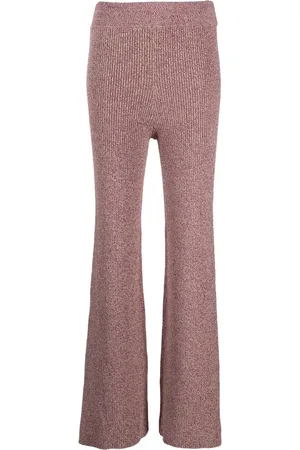 REMAIN Mélange-knit flared trousers